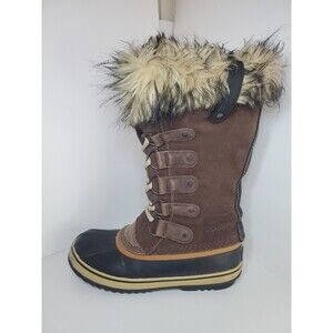 Sorel Joan Of Arctic Waterproof Winter Snow Boots 12” Faux Fur Brown Women Sz 9